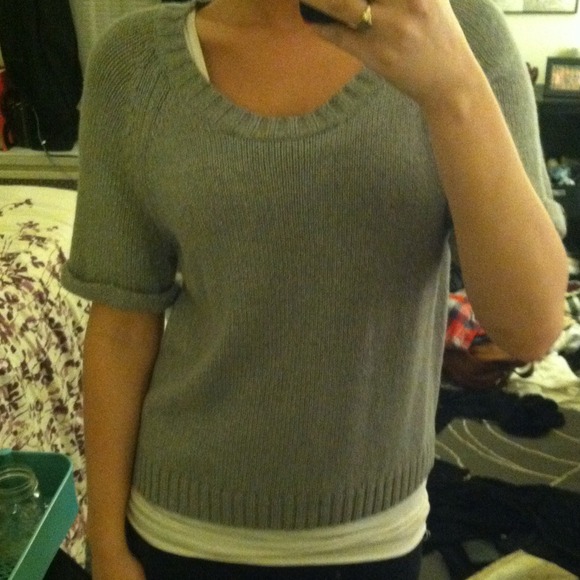 Comfy grey and gold Banana Republic sweater!