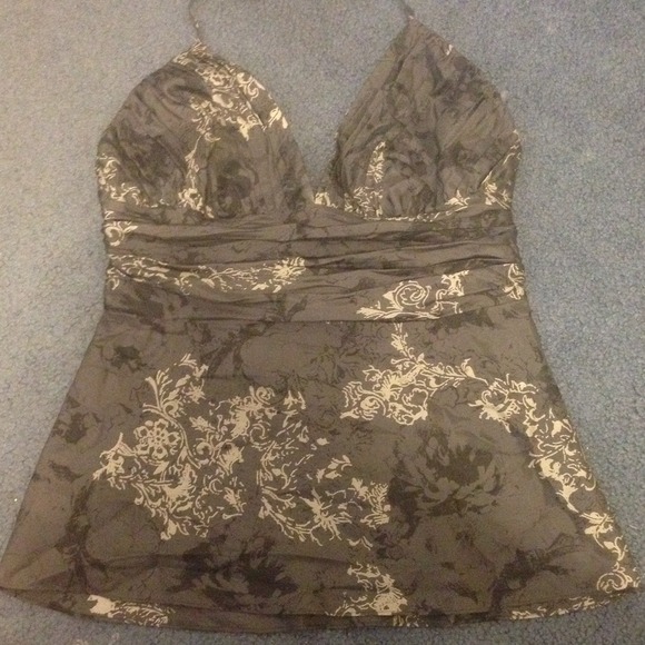 Dark Gray Silk Halter Top
