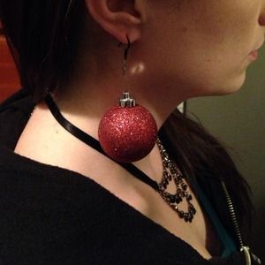 Holiday Red Glitter Earrings