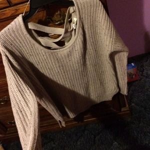 knit cross strap back sweater