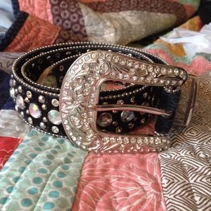 Black Rhinestone Belt