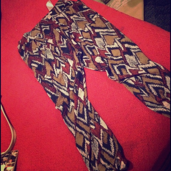 ikat print woven harem pant