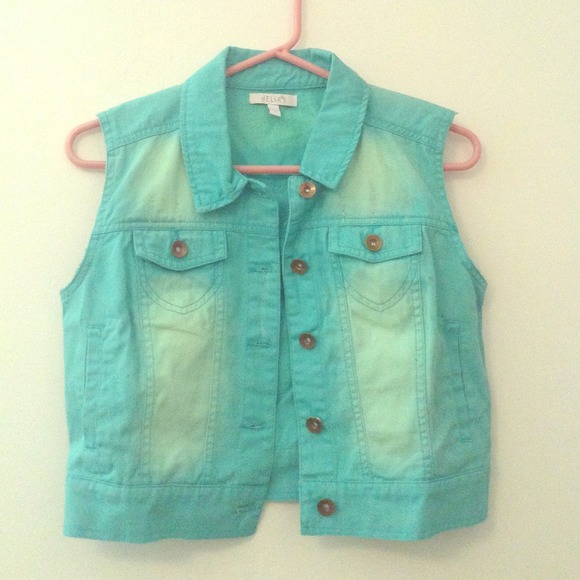Mint colored jean vest