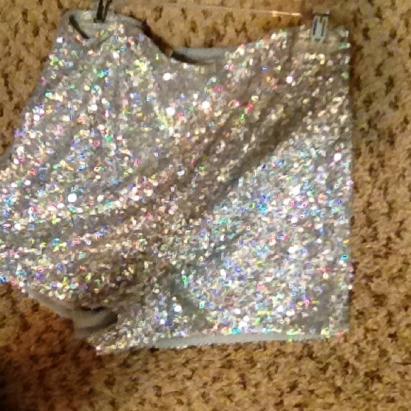 High waisted sequin shorts