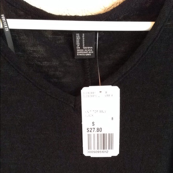 Forever 21 black fringed knit top - Picture 3 of 4