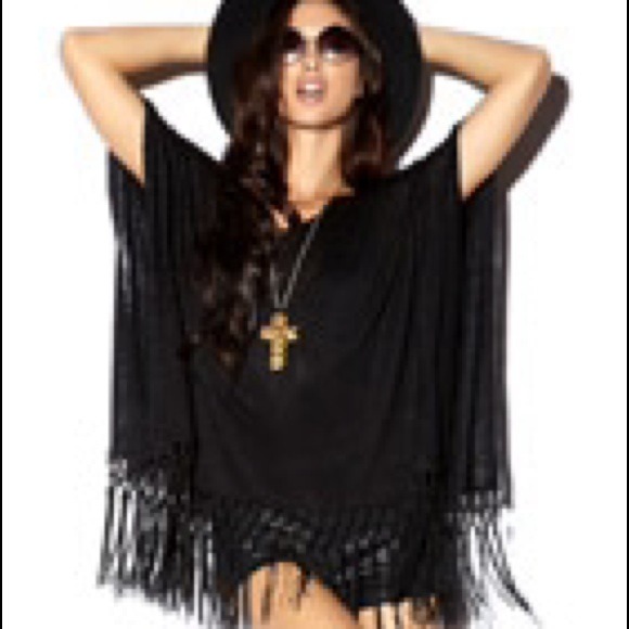 Forever 21 black fringed knit top - Picture 4 of 4
