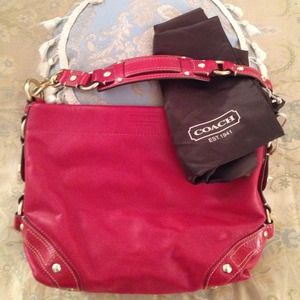 Coach Leather Hobo w/ Brass Hardware  (Red)