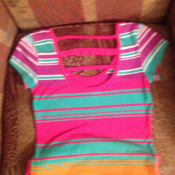 Colorful stripe maxi dress with cap sleeves. - Picture 2 of 2