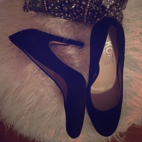 KORS Michael Kors Shoes - KORS suede black heels