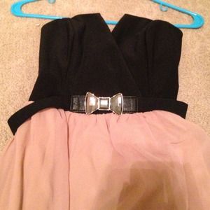 Black dress with adorable bow belt