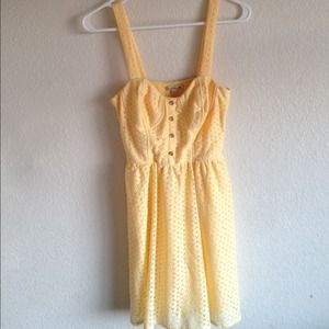 Charlotte Russe yellow crochet lace dress