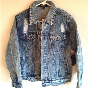 Forever 21 distressed denim jacket