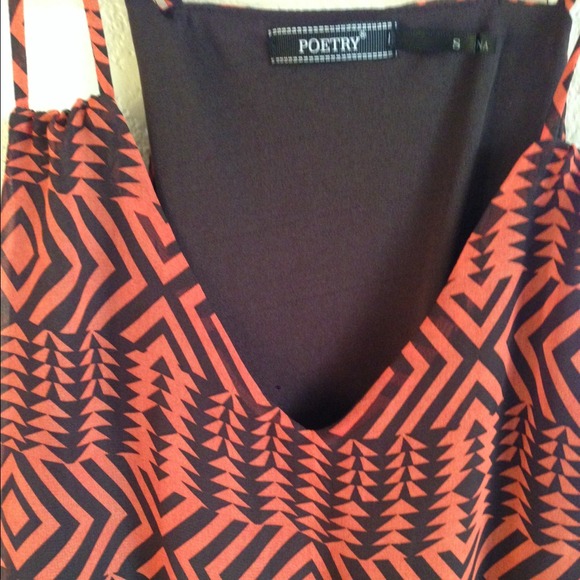 Wet Seal Orange V-neck Chiffon Dress - Picture 3 of 3