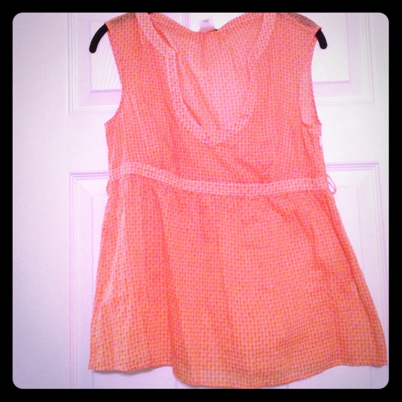 J Crew orange and pink pineapple print top