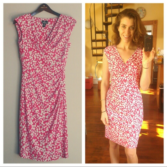 SOLD IN BUNDLE  - Pink dots flirty fitted dress