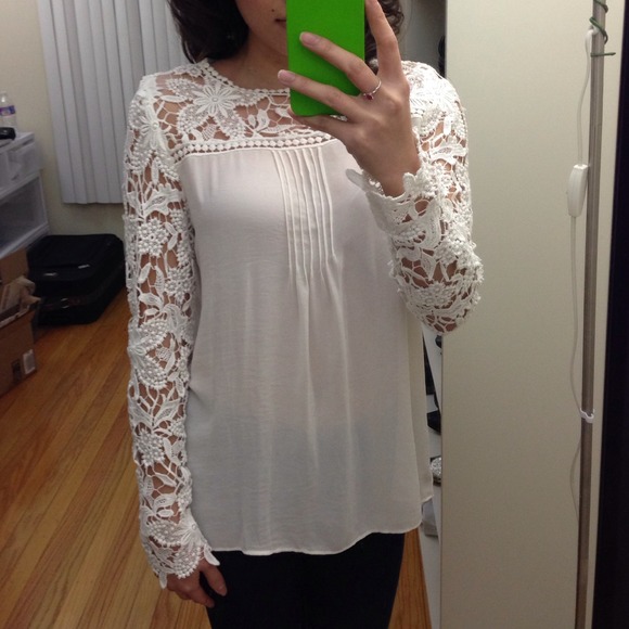 Zara crochet combo blouse in size XS