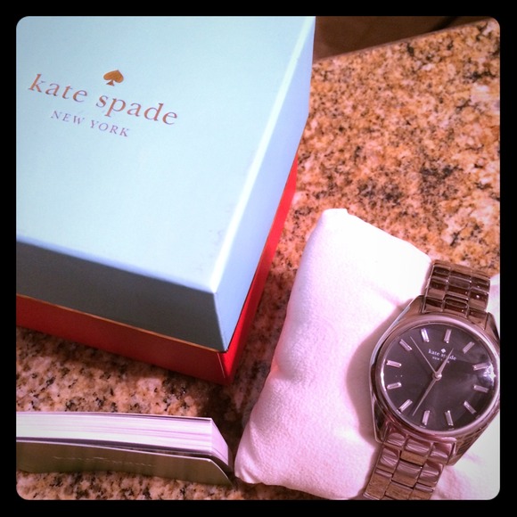 SOLD authentic Kate Spade silver watch with black