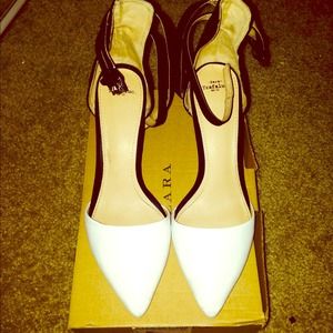 Zara Low Double Ankle Strap Block Pumps