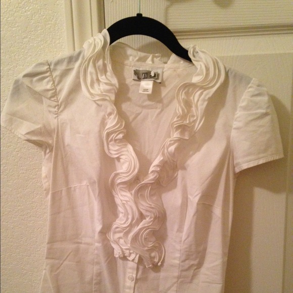 White Ann Taylor short sleeve button down