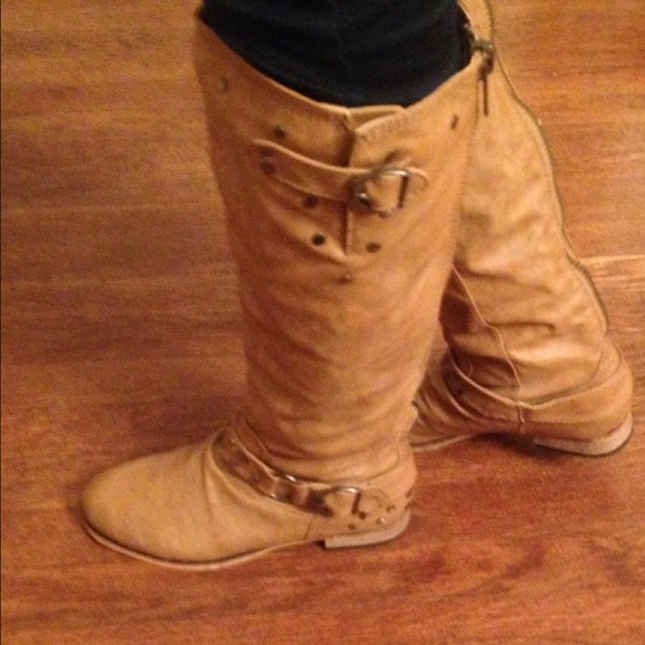 Light tan riding boots