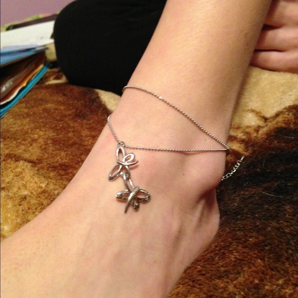 Butterfly anklet, watch and necklace bundle