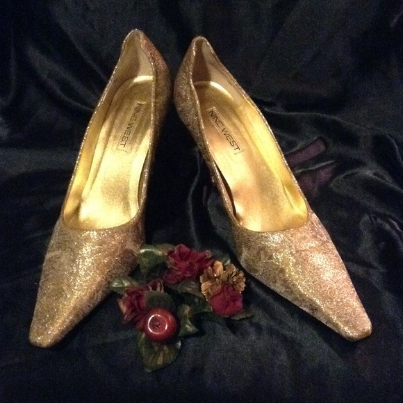 First Dance Gold Fabric Heels