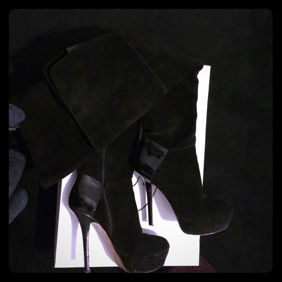 Steve madden leather sued boots thigh high