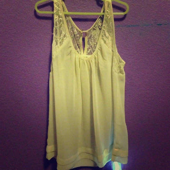 Beige Top with Lace Detailing