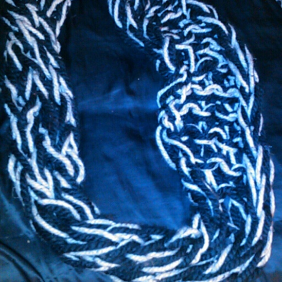 Hand knitted infinity scarf
