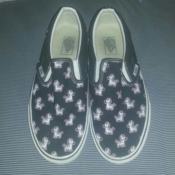 Zebra Print Slip On Vans