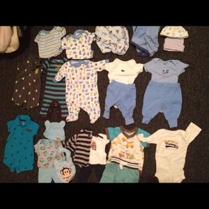 A lot of New born baby boy clothes