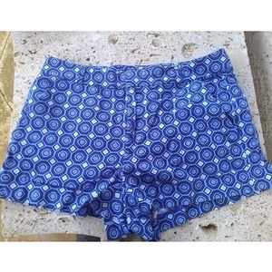 F21 blue pattern high waist shorts