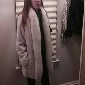 Beautiful Sheared White Beaver Fur Jacket