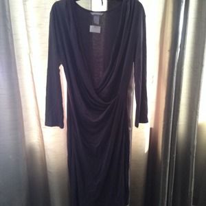 Gray faux Vneck dress