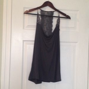 Gray lace tank top.
