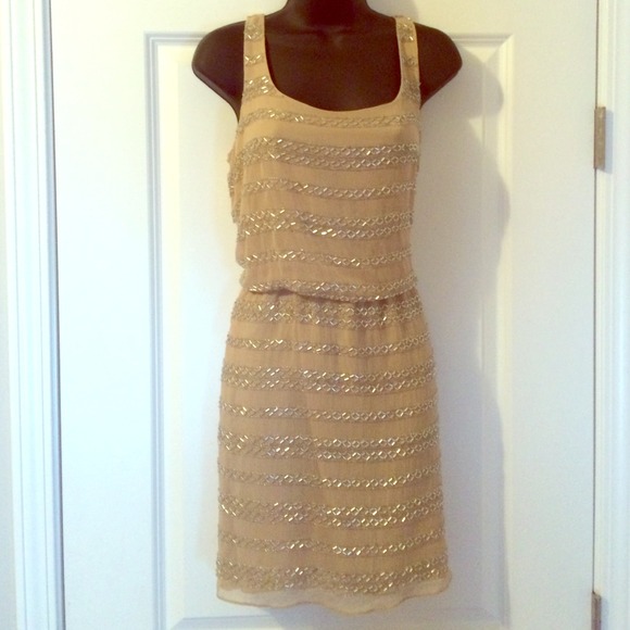Embellished champagne dress