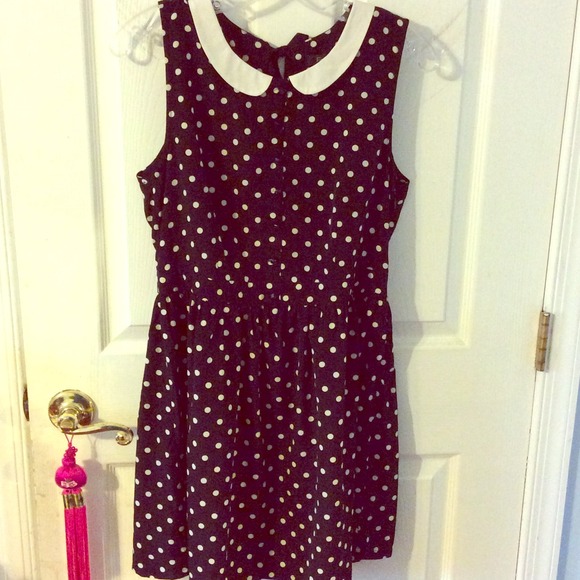 Black and white polka dot Peter Pan dress