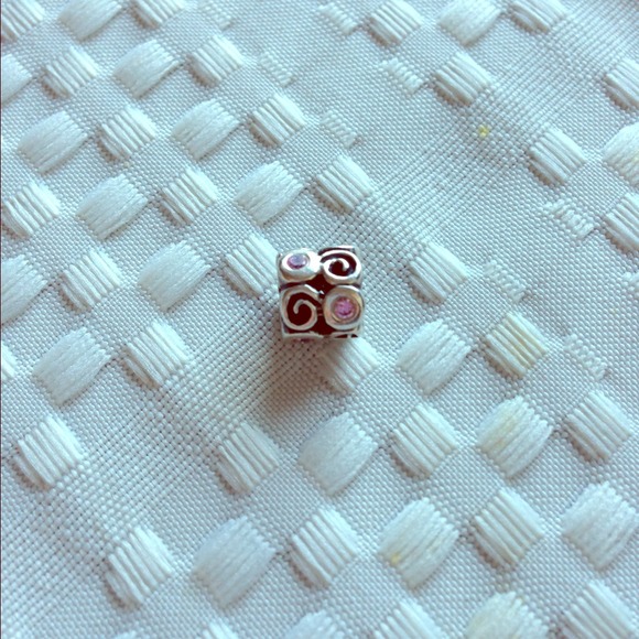 RETIRED Pandora pink cubic zirconia swirl charm