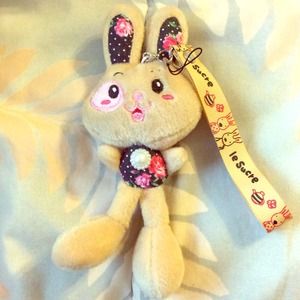 Bunny cell phone key chain or lanyard key chain