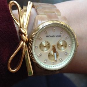 Reserved Michael Kors Chronograph watch in bone