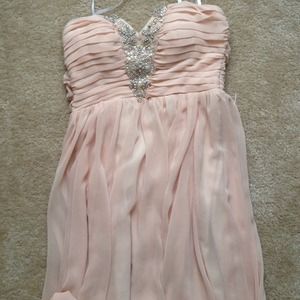 Peach hi-lo formal dress