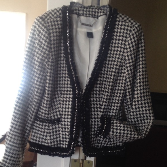 Black and white houndstooth jacket