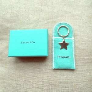 Authentic Tiffany & Co. Sterling Star tag key ring