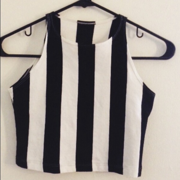 American Apparel vertical striped crop top
