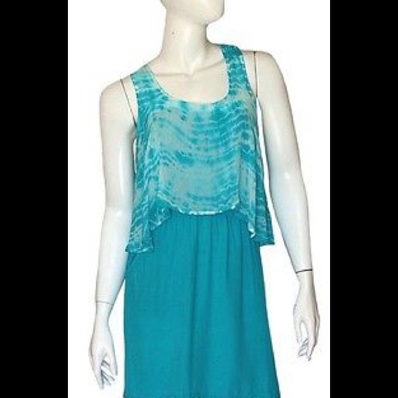 🚫SOLD Gypsy 05 Turquoise Tie-Dye Layered Dress