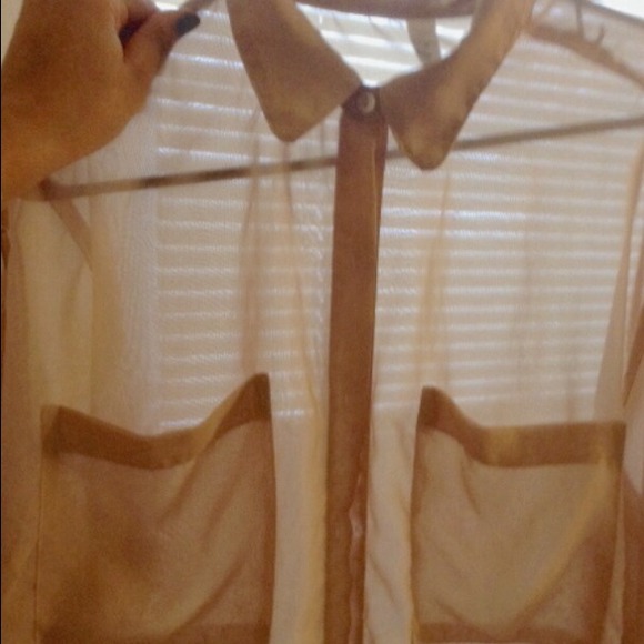 American Apparel chiffon oversized button up