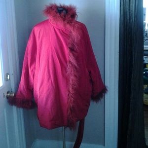 RED PLUS SIZE COAT