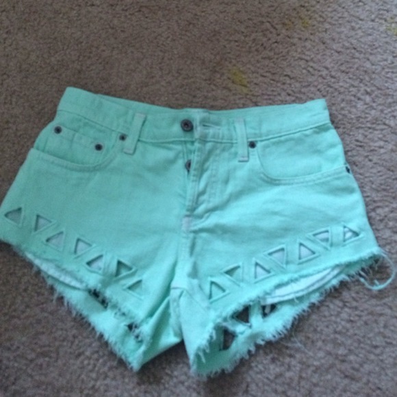 LF teal triangle cheeky shorts