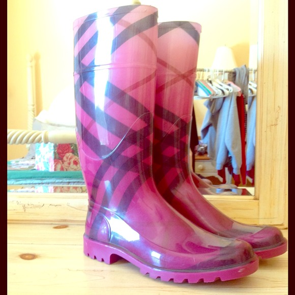 Pink Burberry Rain Boots
