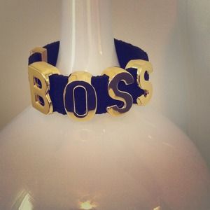 BCBG Black/Gold BOSS Stretch Affirmation Bracelet